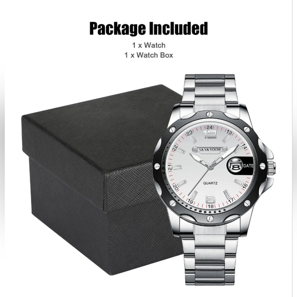 Mens Classic Business Stainless Steel Watch Quartz movement Luminous Waterproof - Picture 10 of 10